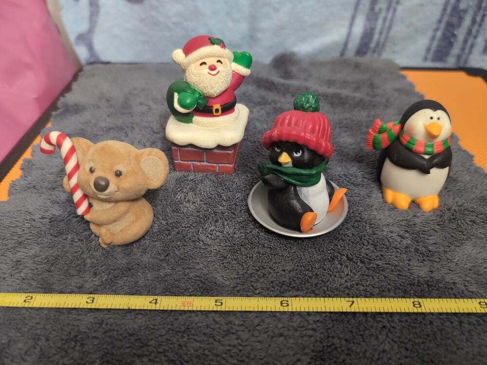 1980s Hallmark Merry Mini Spunky Little Penguin Santa Koala Vintage Decor Lot